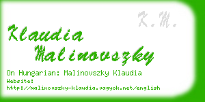 klaudia malinovszky business card